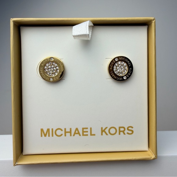 Michael Kors Jewelry - Michael Kors Gold and Silver Crystal Stud Earrings NWT designer luxury